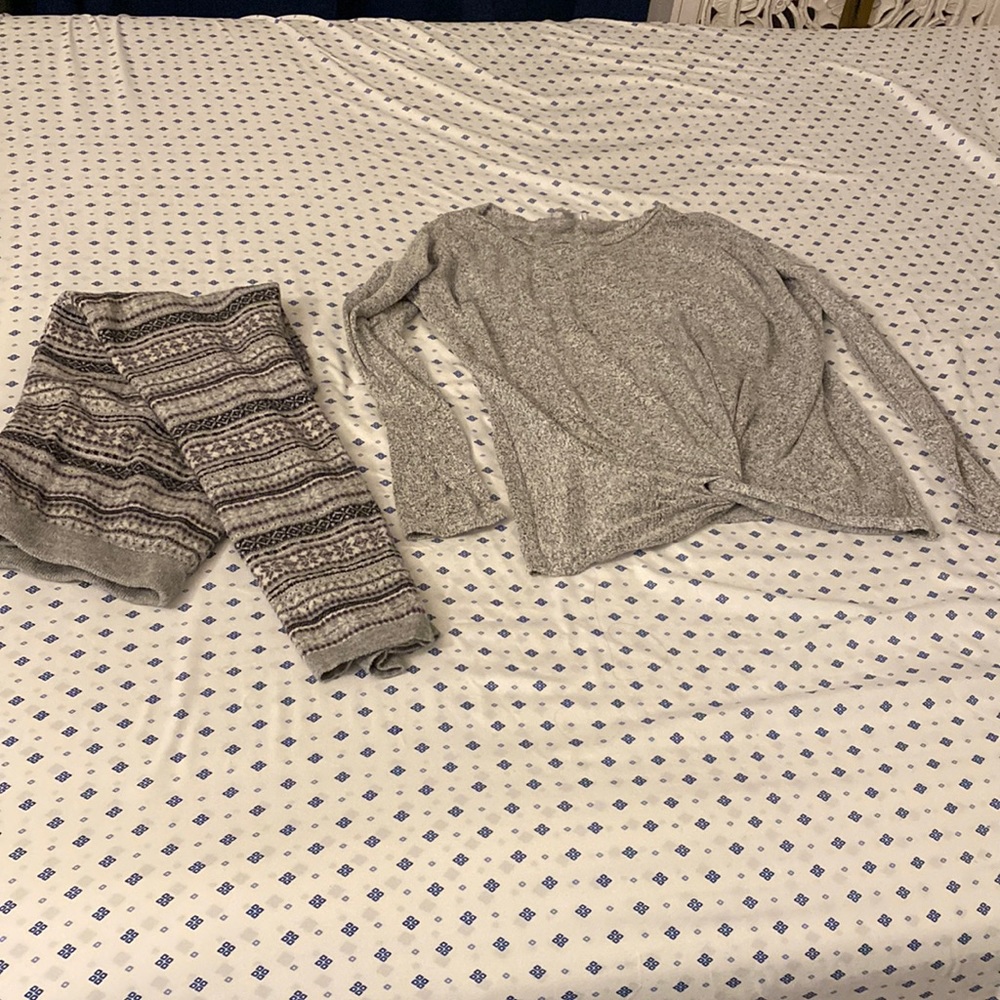 Cute grey fuzzy pJ set